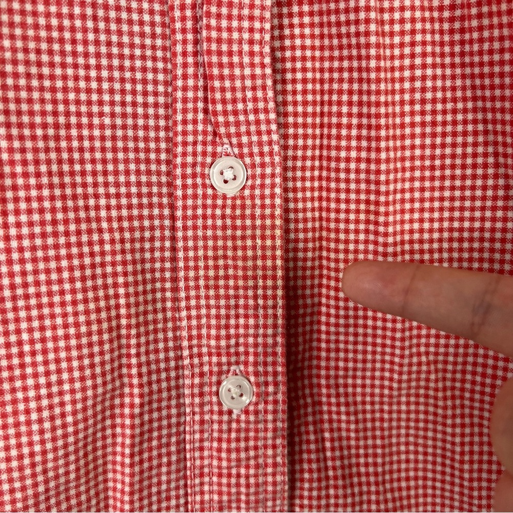 Scooby Doo Shirt Women's 26/28W Red White Plaid Button Down Sleeveless Cotton - Picture 8 of 13